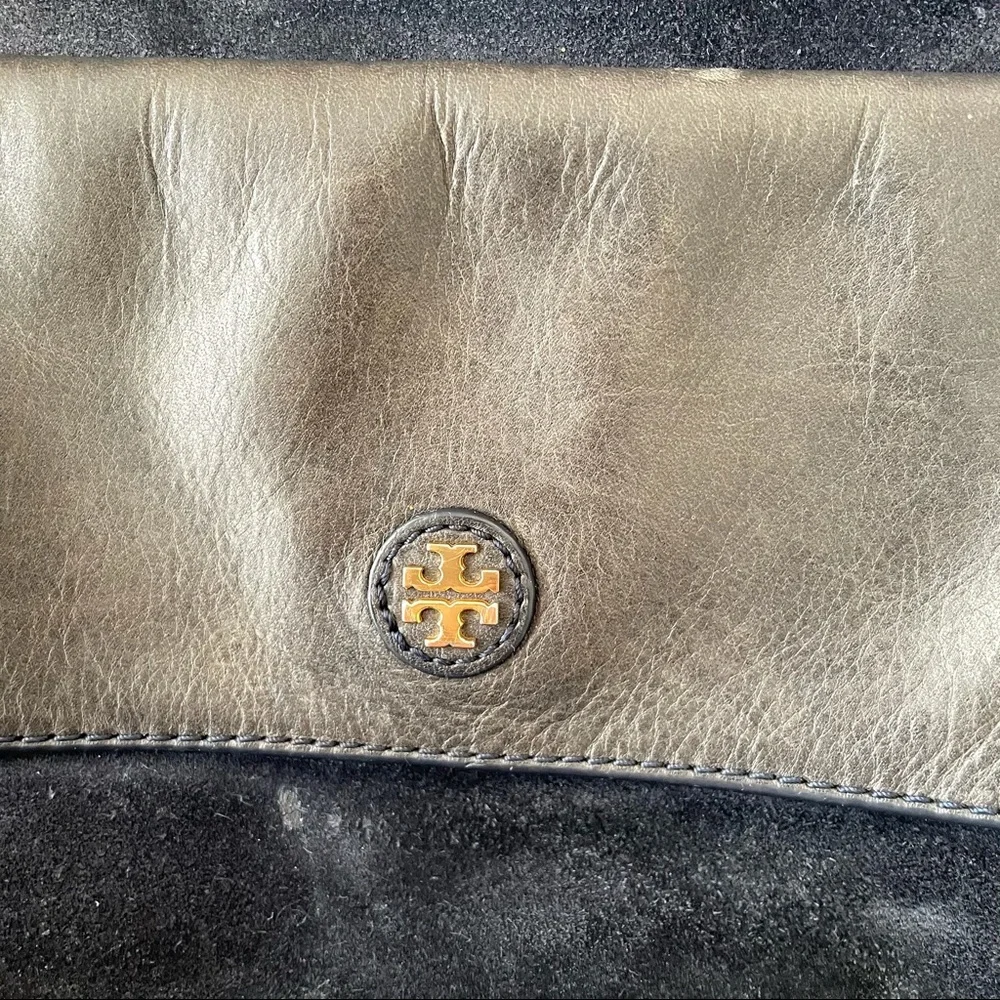 TORY BURCH mae leather & suede satchel